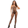 Subblime - 952112 Bodystocking Resille Avec Details Sur La Poitrine Et Le Ventre Noir Taille Unique